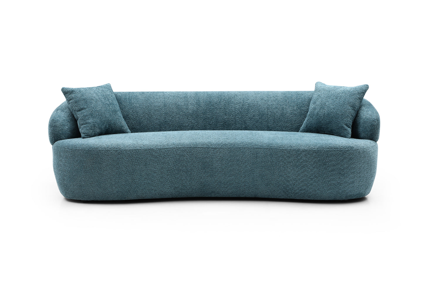 Bender Mid-Century Modern Boucle Upholstered Sofa, Light Blue