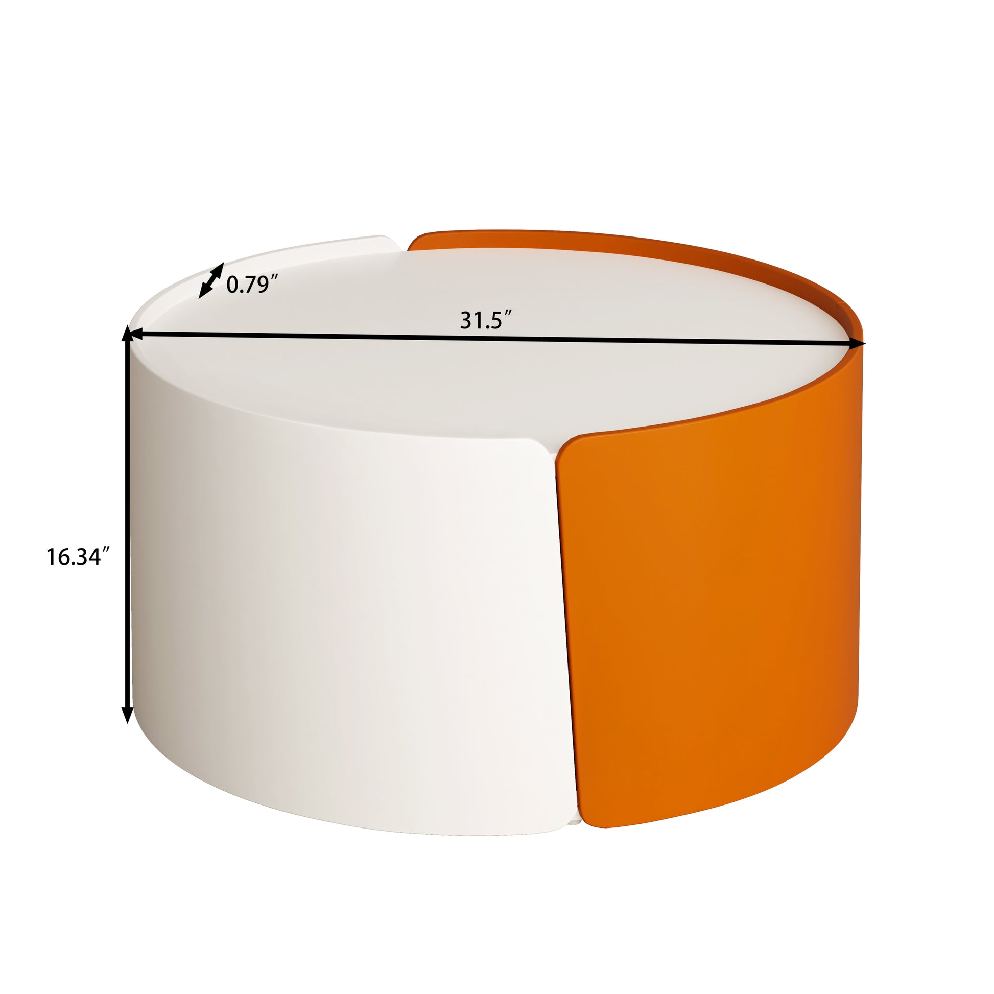 Noralie Modern Nesting Tables with Extendable Top, White & Orange