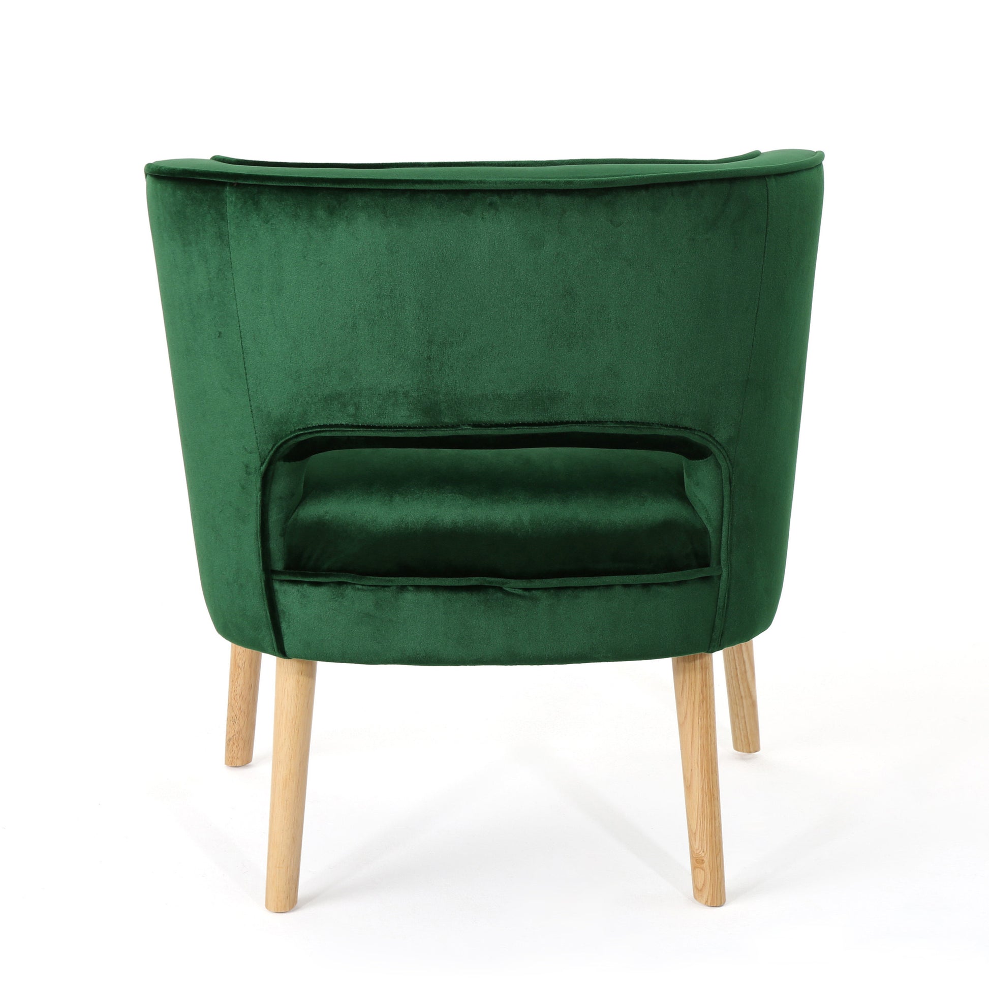 Wren Mid-Century Modern Emerald Green Velvet Tufted Accent Chair