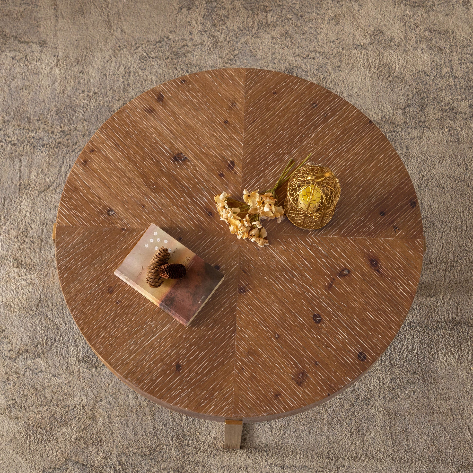 Ekeler Mid-Century Modern Coffee Table with Gold Legs