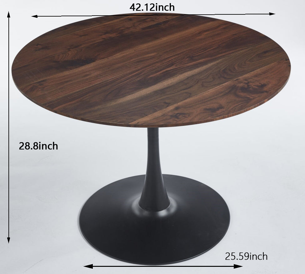 Lulabelle 42.1" Mid-Century Modern Tulip Table with Black Base