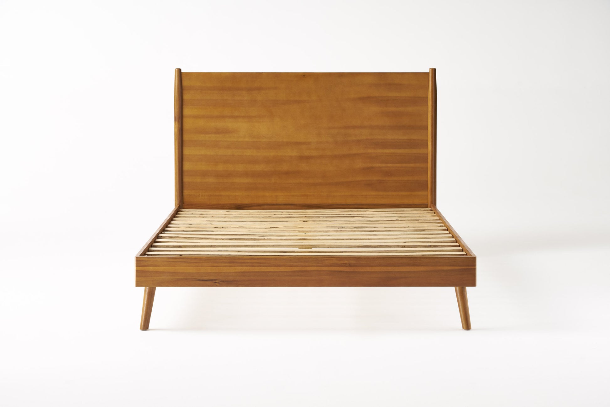 Calliope Mid-Century Modern Solid Wood Platform Bed, Natural