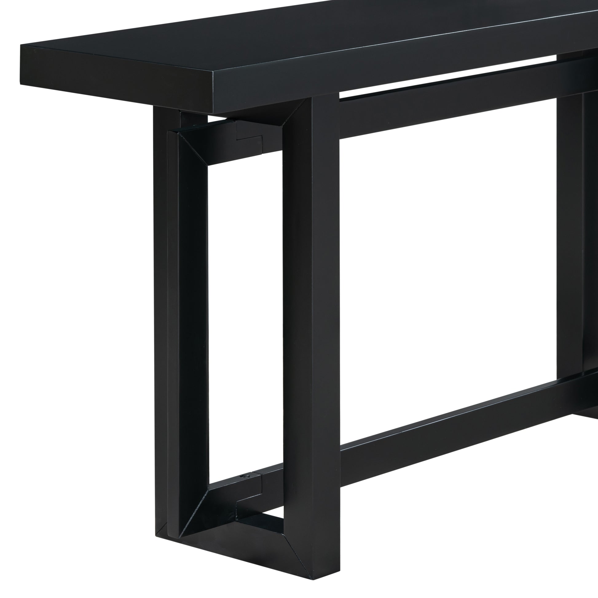 Brecker Modern Extra Long Console Table, Black