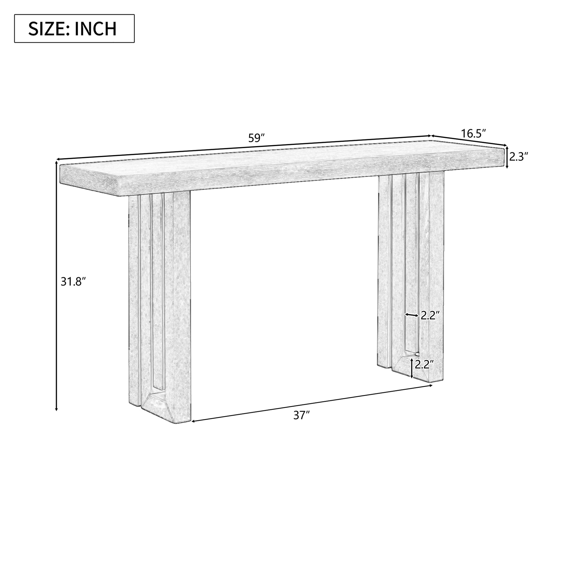 Luna Carved Leg Console Table, Natural