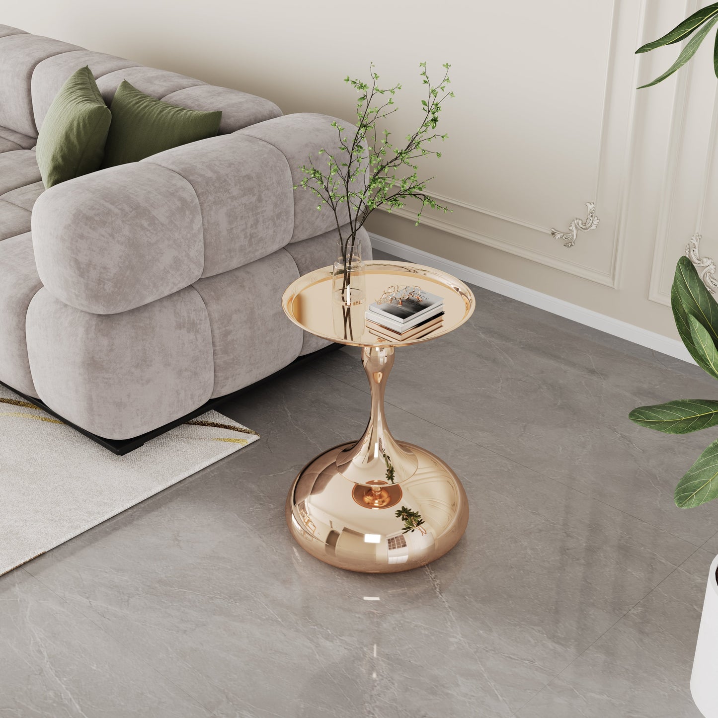 Braxton Modern Minimalist Iron End Table - Gold