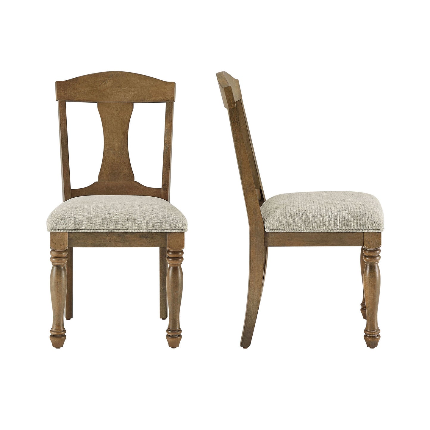 Cedar Mid-Century Modern Wooden Side Chairs Set of 2