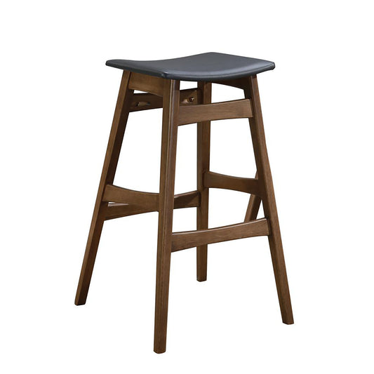 Dark Grey and Natural Walnut Bar Height Stool Set of 2