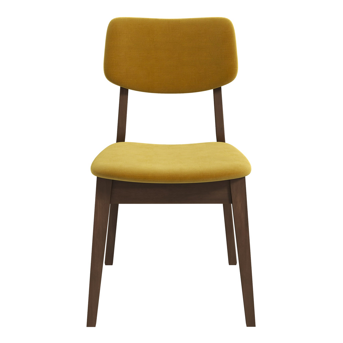 Carlos Dark Yellow Velvet Solid Back Side Chair Set Of 2