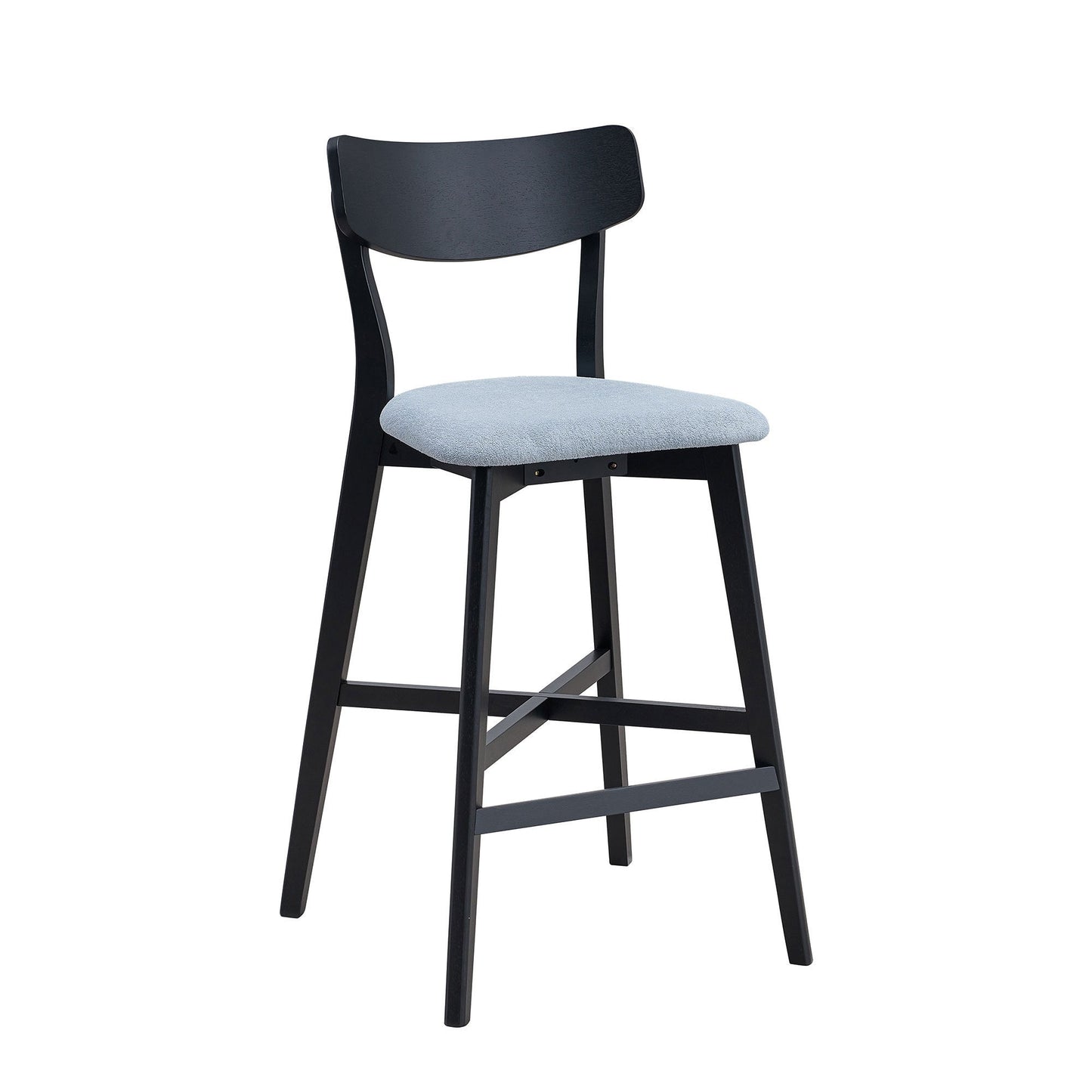 Gemma Mid-Century Modern Bar Stools Set of 2 Black