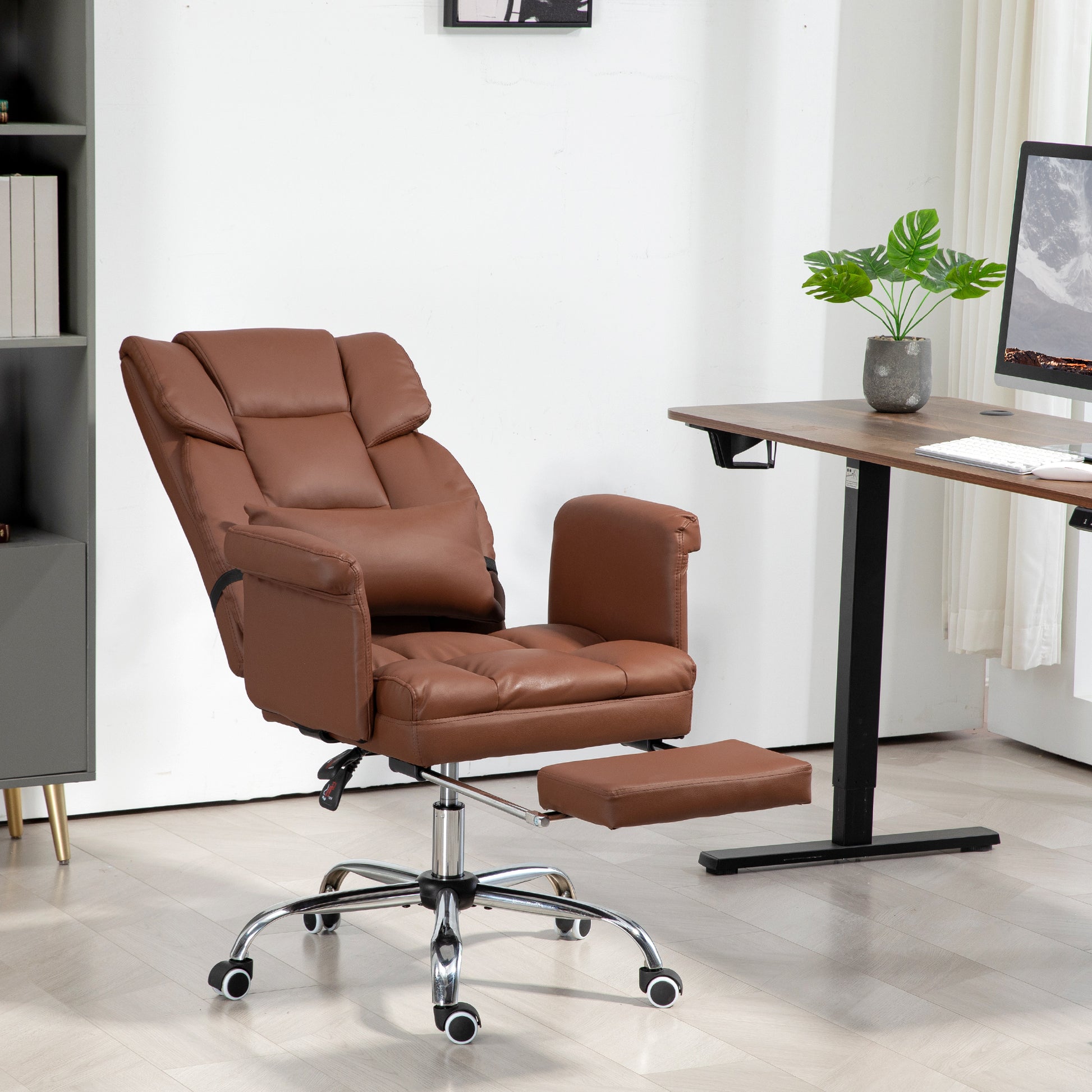 Amara PU Leather Executive Office Chair, Brown