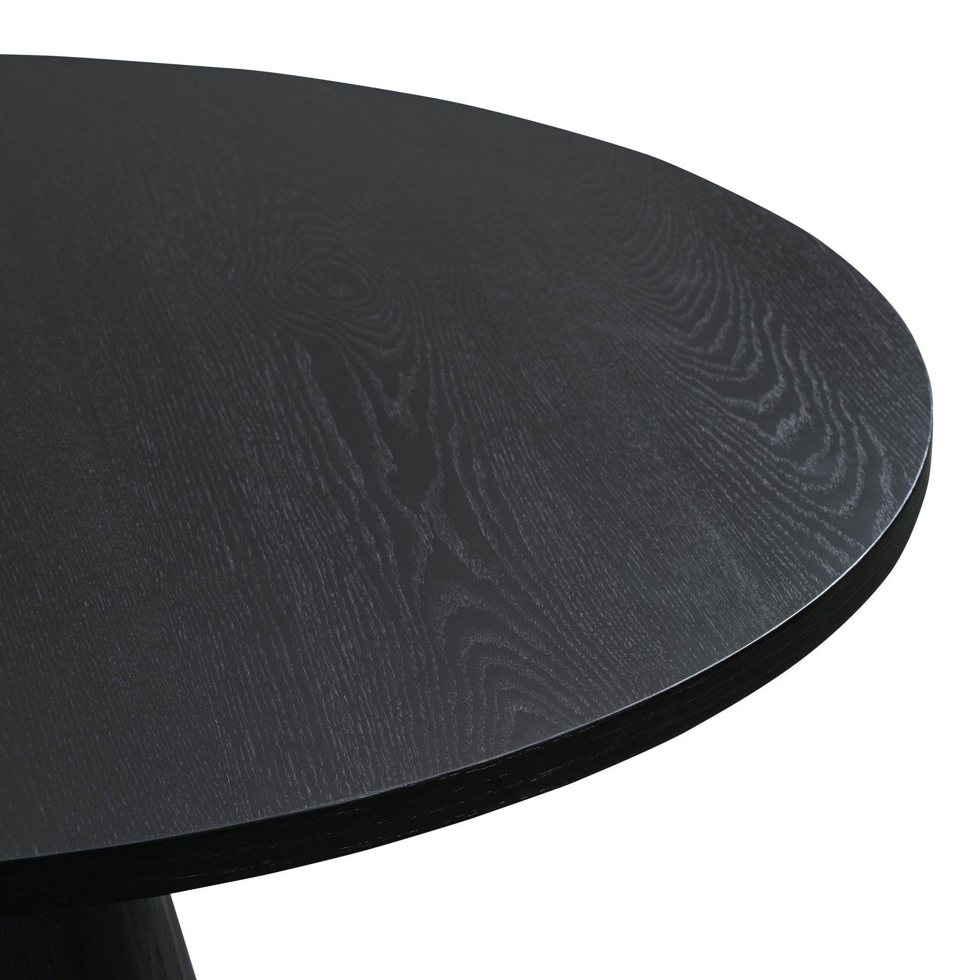 Verena 45" Round Mid-Century Modern Dining Table , Black