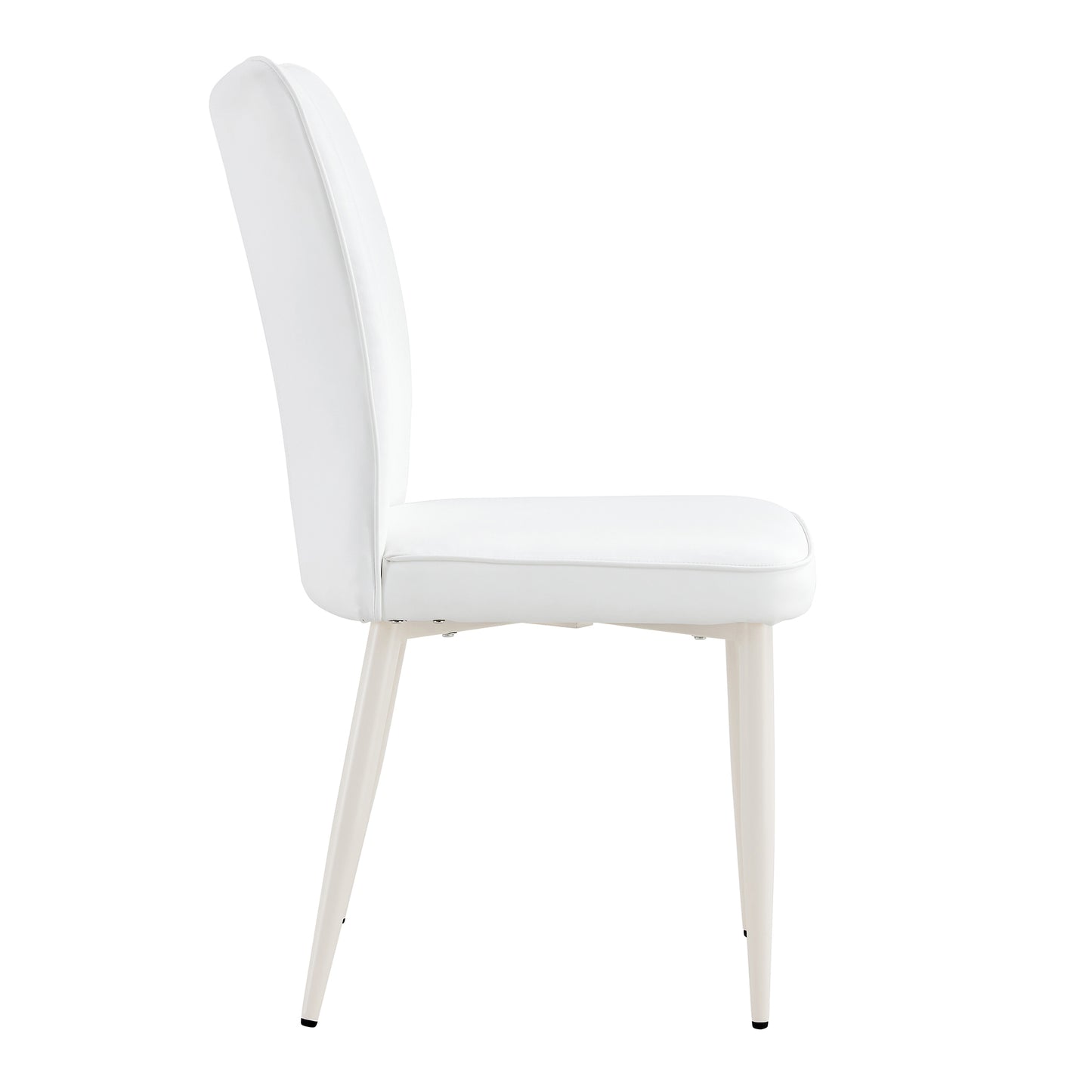 Ashley Modern Minimalist PU Leather Side Chairs Set of 2 , White