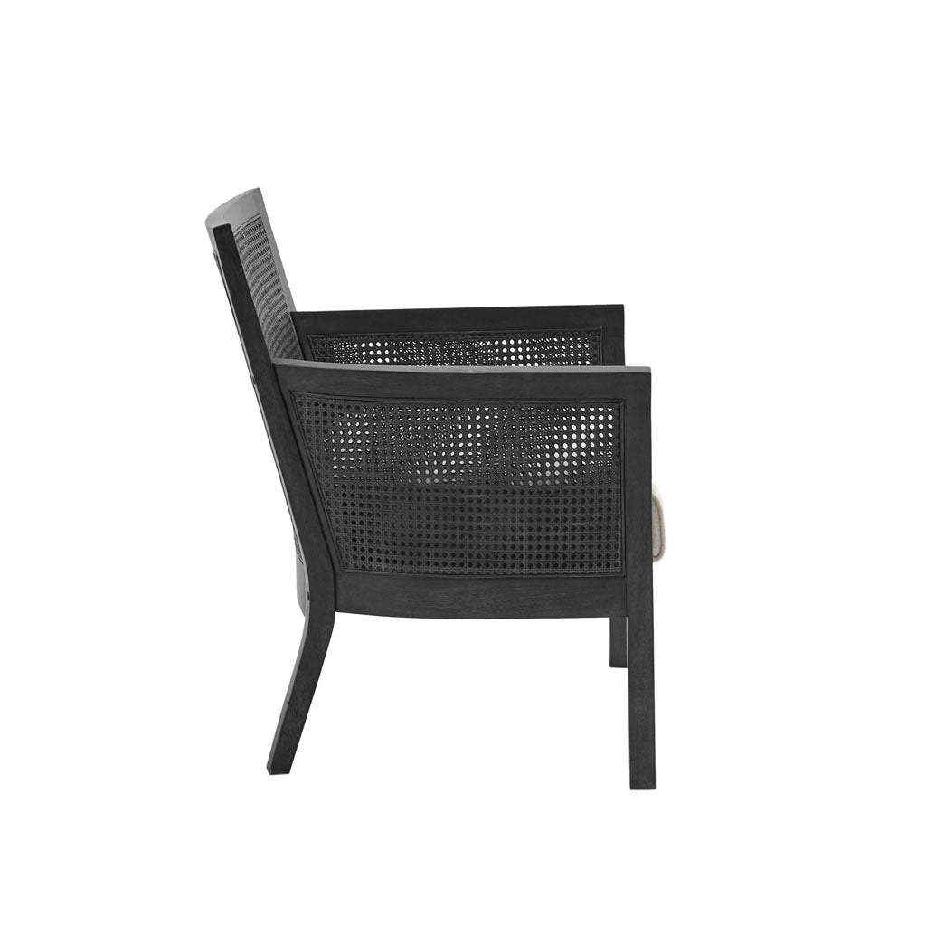 Hazel Black Cane Accent Chair