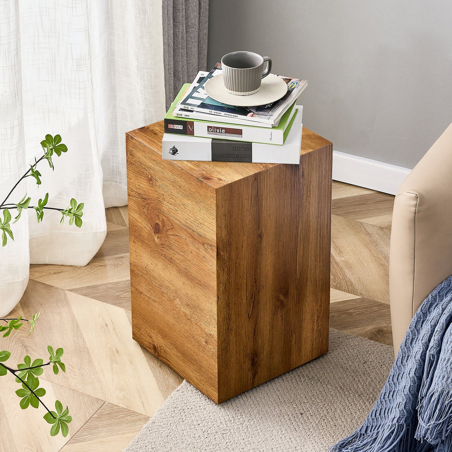 Milton Modern Natural Finish Side Table