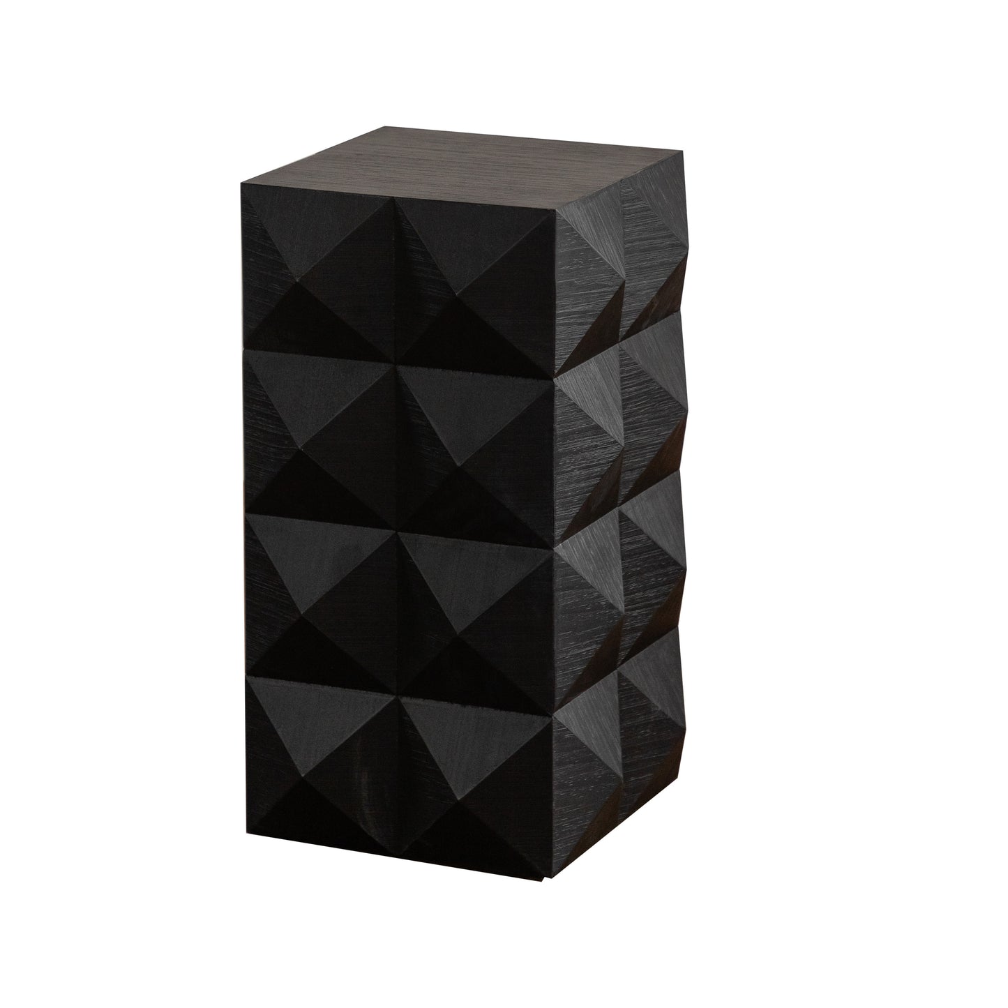 Peggy Retro Style 3D Embossed Side Table, Black