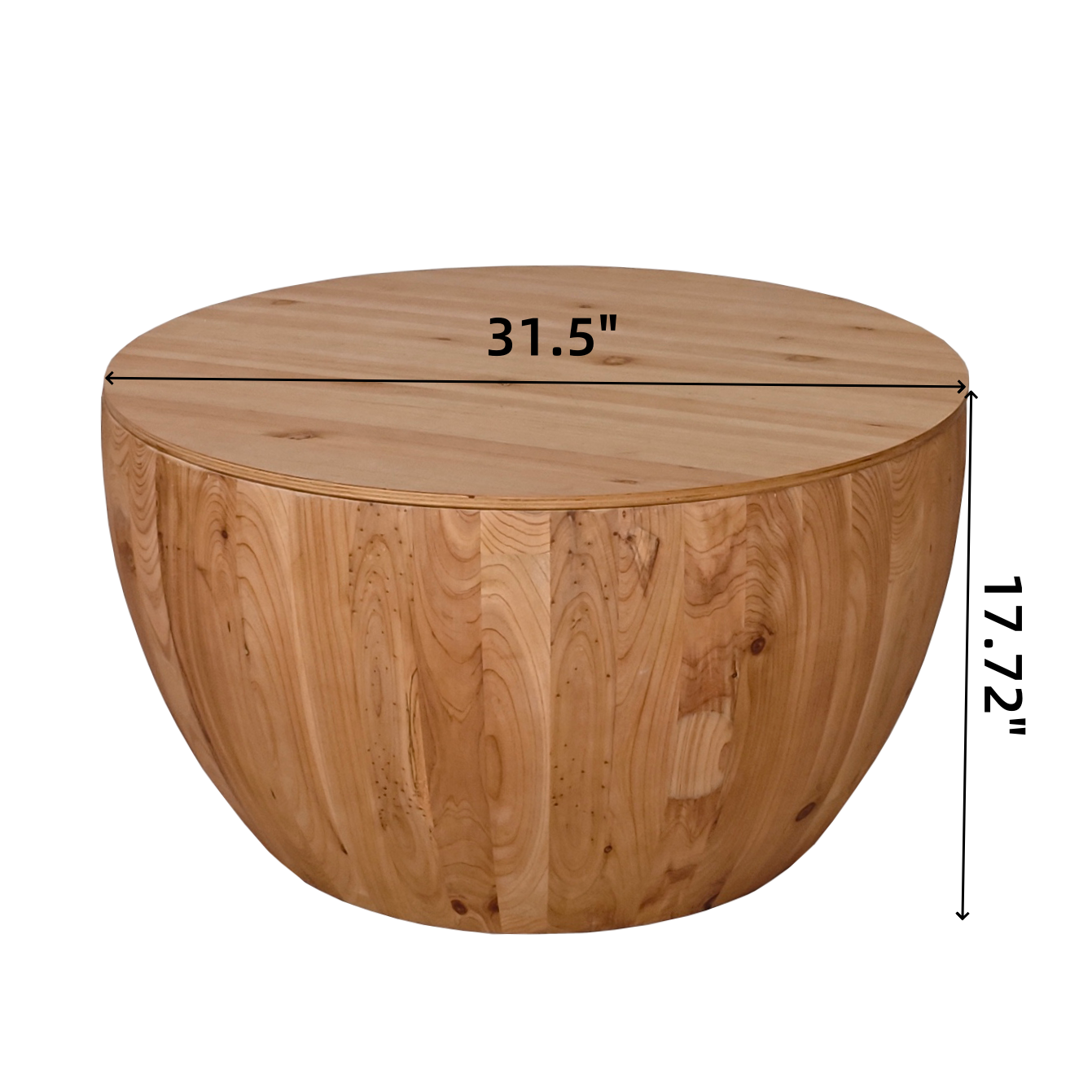 Arthur Wooden Bucket Style Coffee Table, Natural