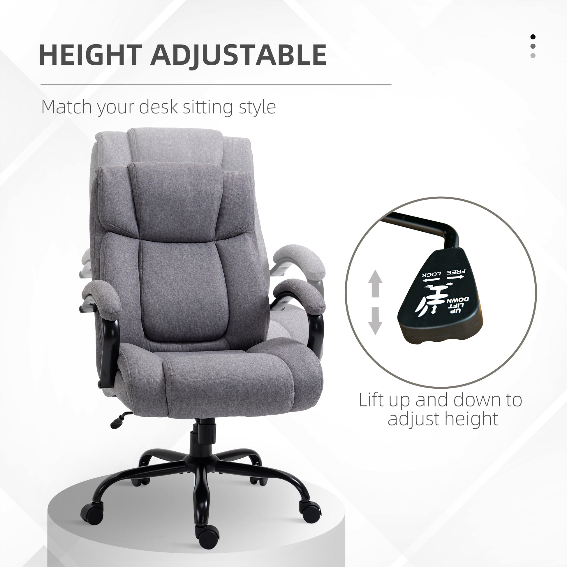 Marnie High Back Big and Tall Executive Office Chair, Gray