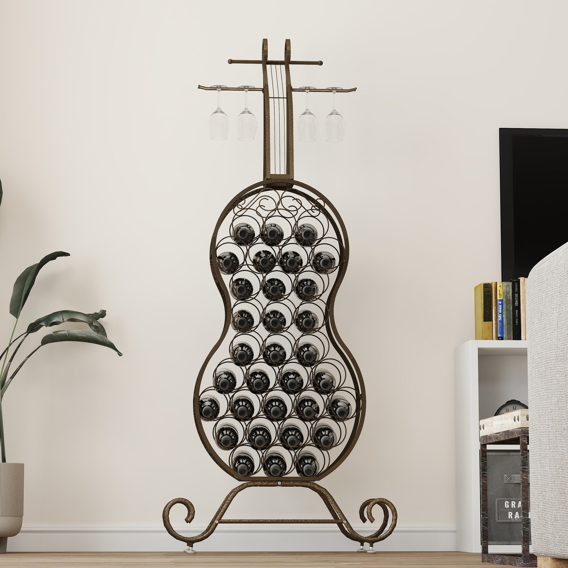 Cello Shape Wine Bakers Rack