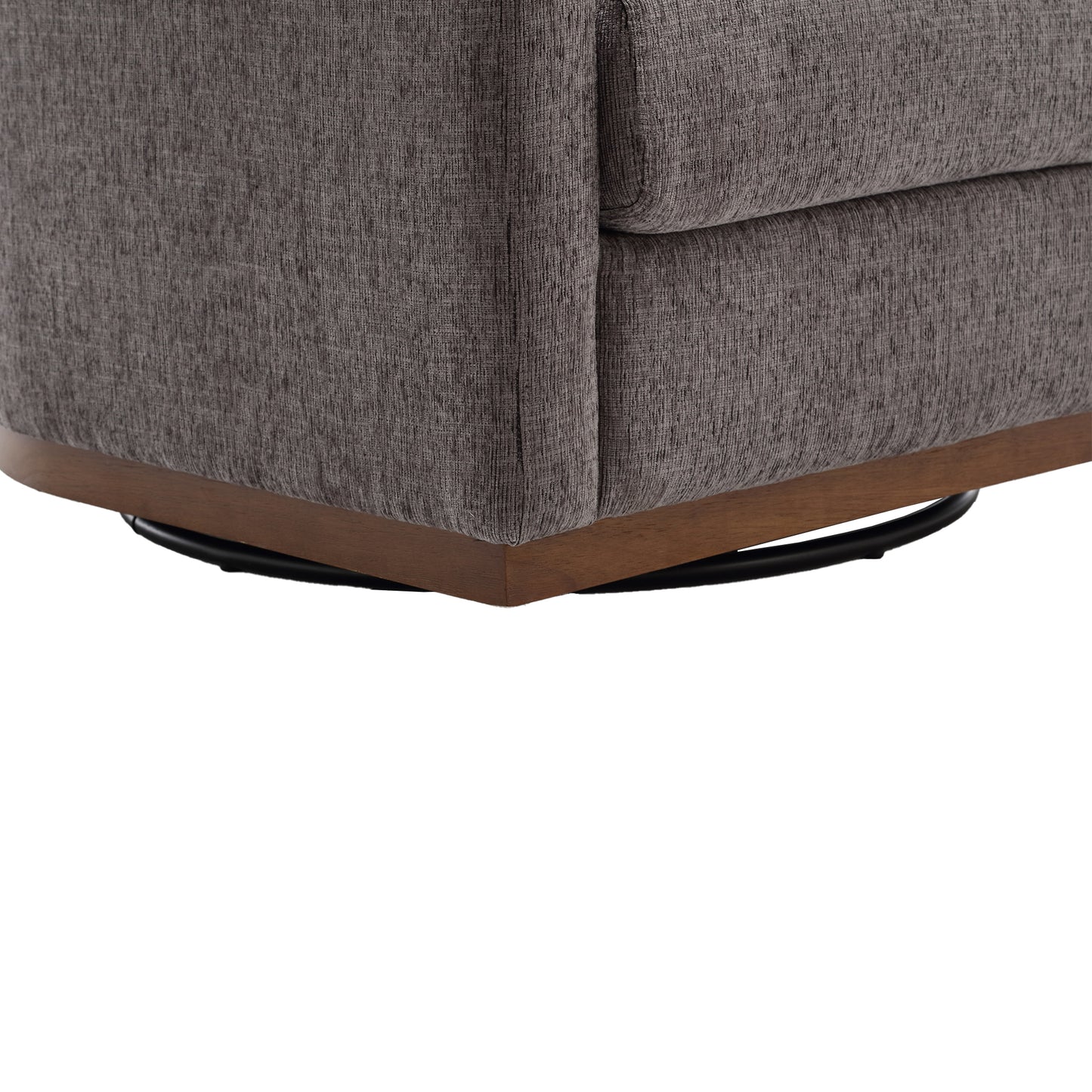 Coolmore Ultimate Comfort 360° Swivel Dark Gray Chenille Barrel Chair for Any Space