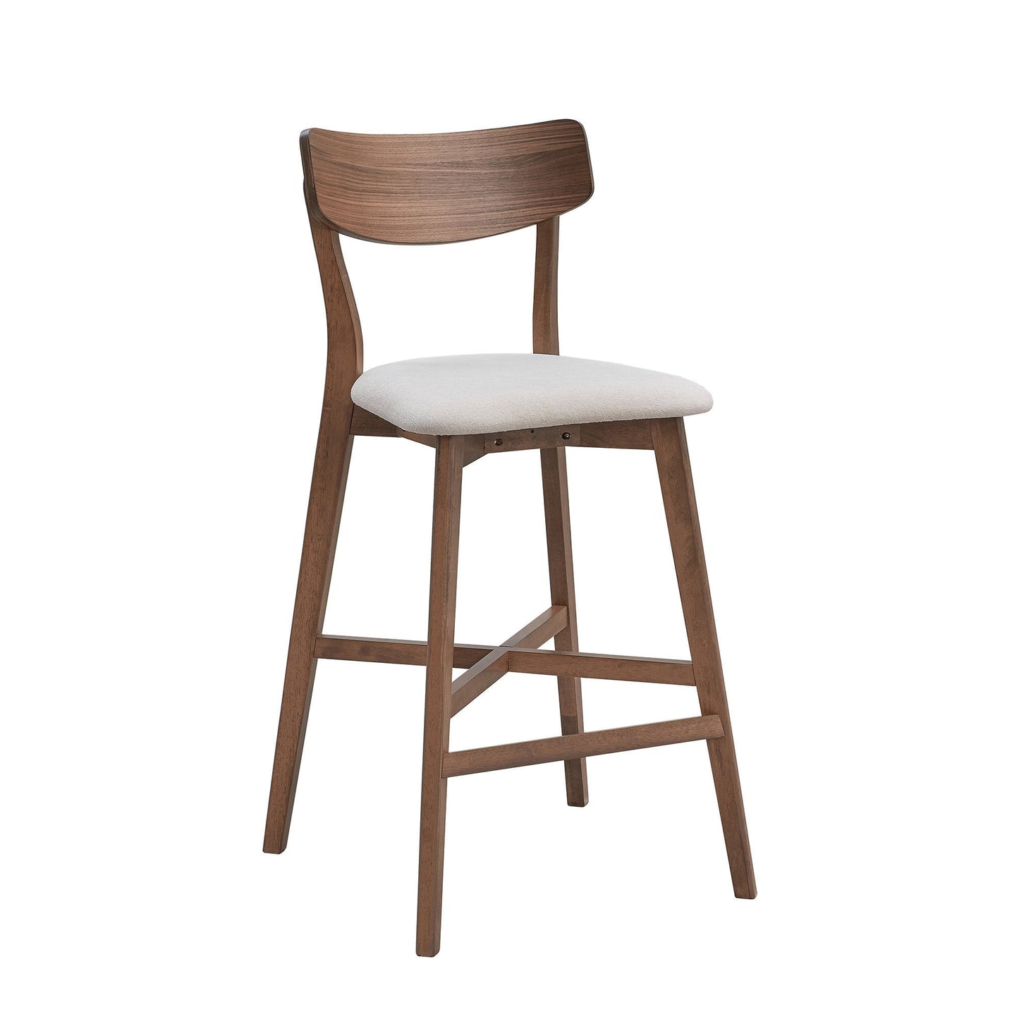 Gemma Mid-Century Modern Bar Stools Set of 2 Walnut