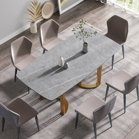 Moto II 70.8" Modern Gray Sintered Stone Dining Table