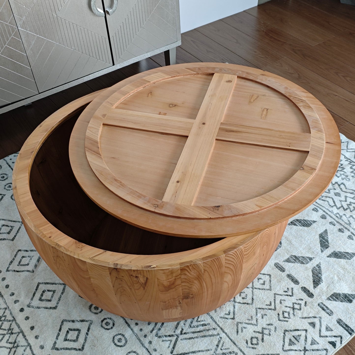 Arthur Wooden Bucket Style Coffee Table, Natural