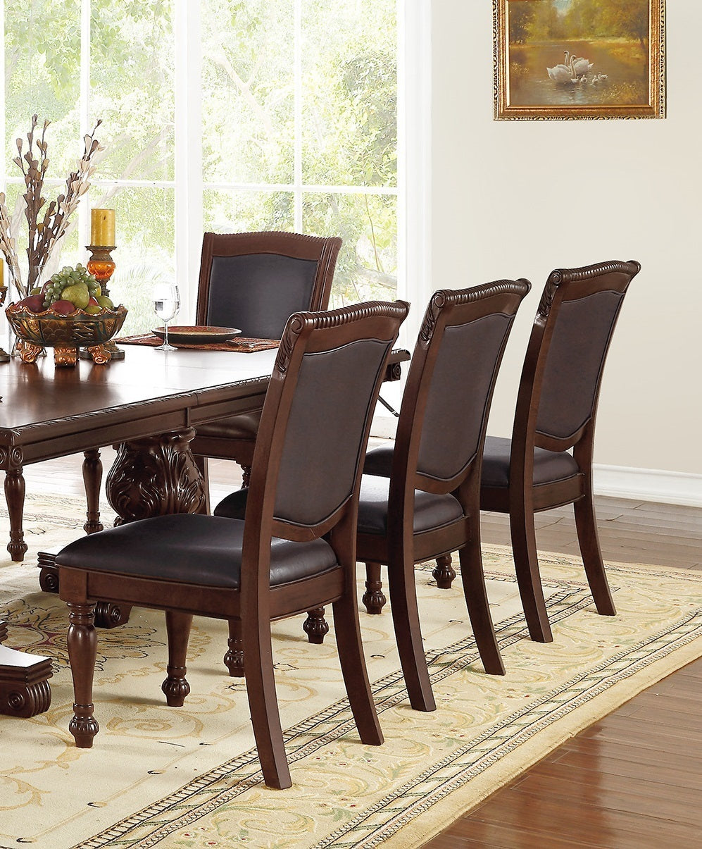 Majestic Traditional Solid Wood Dining Arm Chairs Set of 2 , Brown