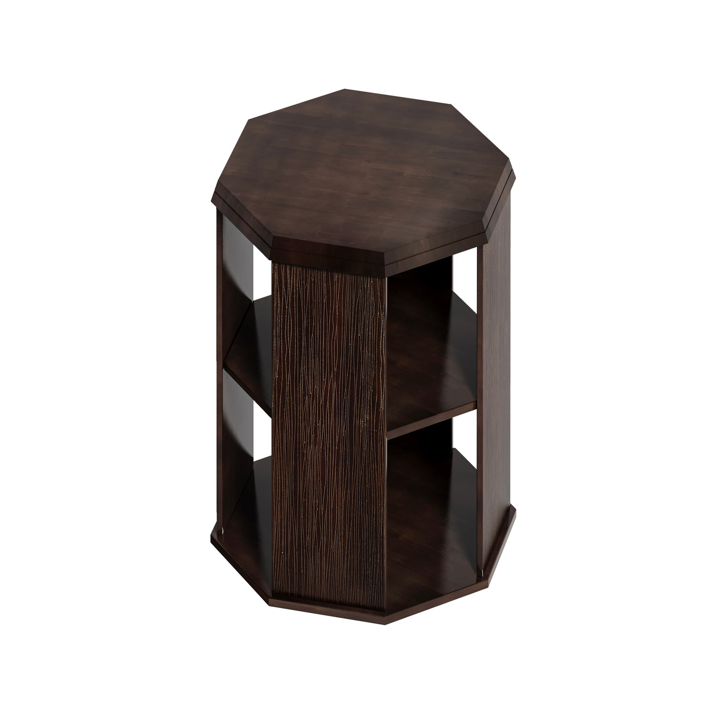 Norman Modern Octagonal Coffee & End Table Set, Dark Walnut