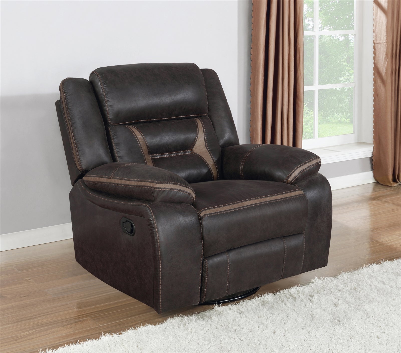 Greer Dark Brown Motion Sofa & Loveseat Set - Coaster 651354