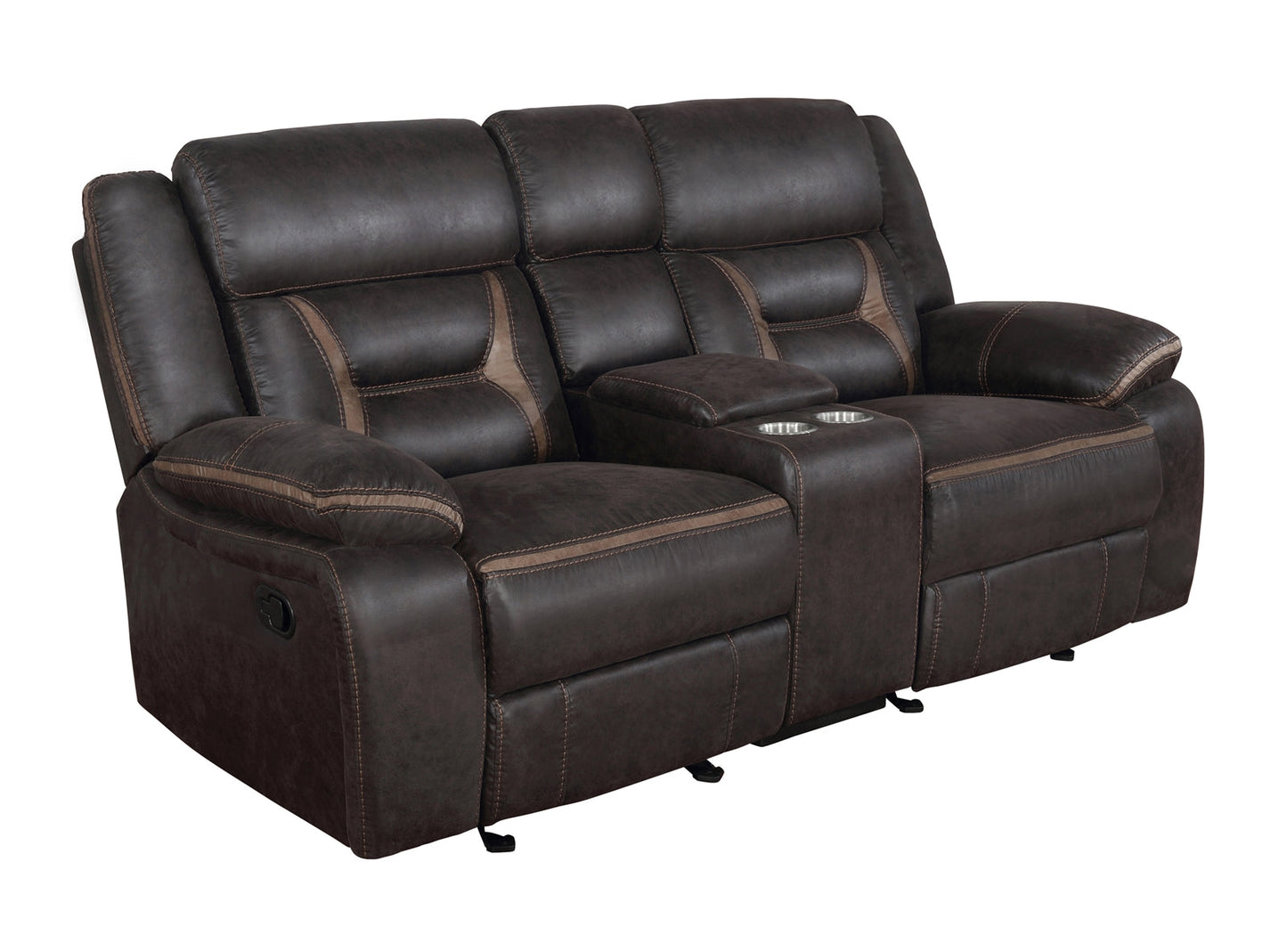 Greer Dark Brown Motion Sofa & Loveseat Set - Coaster 651354