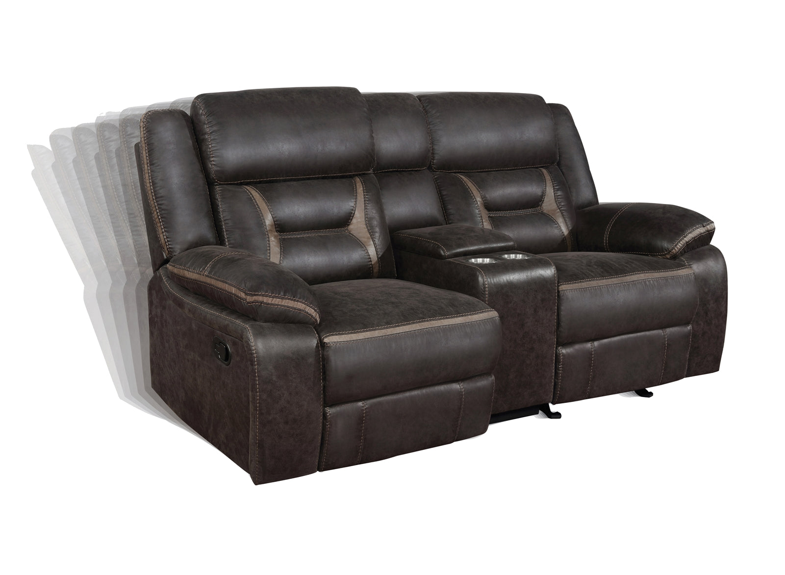 Greer Dark Brown Motion Sofa & Loveseat Set - Coaster 651354