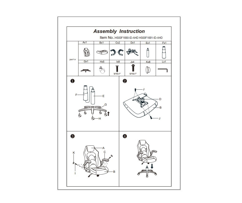 Modern PU Leather Executive Office Chair, Black & White