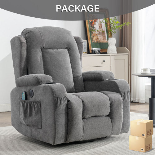 Whitlea Power Lift Recliner with Infinite Position, Heat, & Massage, Gray