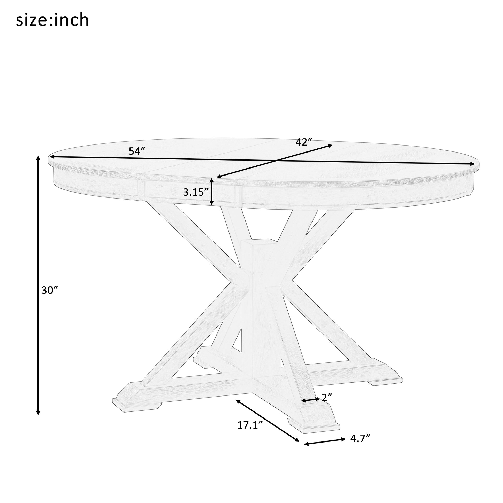 Calanthe Retro Functional Extendable Dining Table with a 12" Leaf for Dining Room and Living Room Espresso