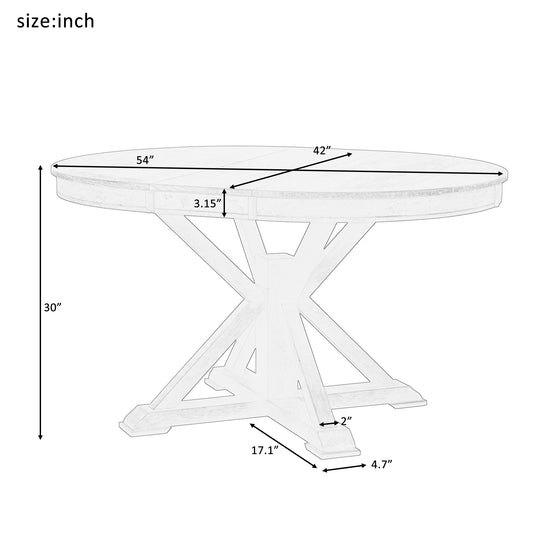 Calanthe Retro Functional Extendable Dining Table with a 12" Leaf for Dining Room and Living Room Espresso