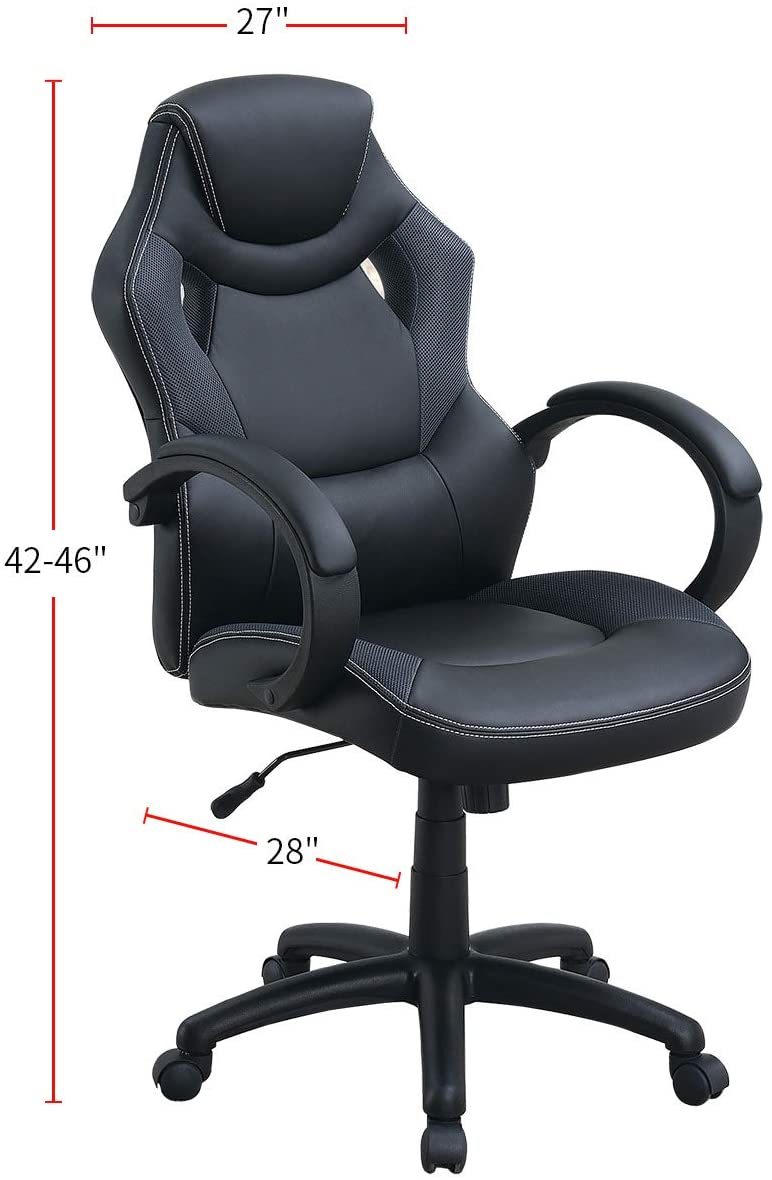 Modern PU Leather Executive Office Chair, Black