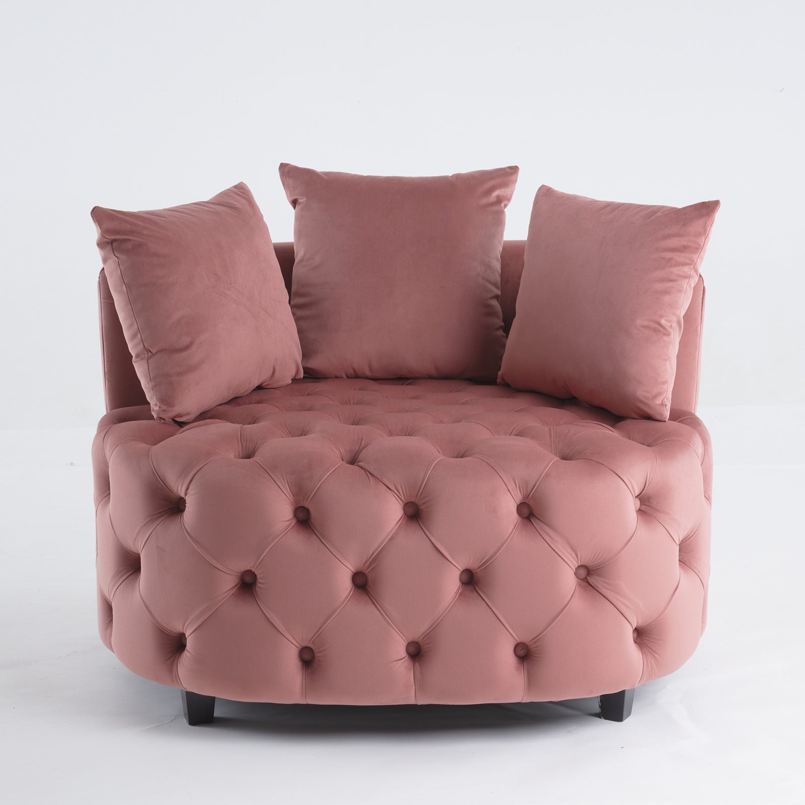 Fayola Velvet Akili Accent Chair, Pink