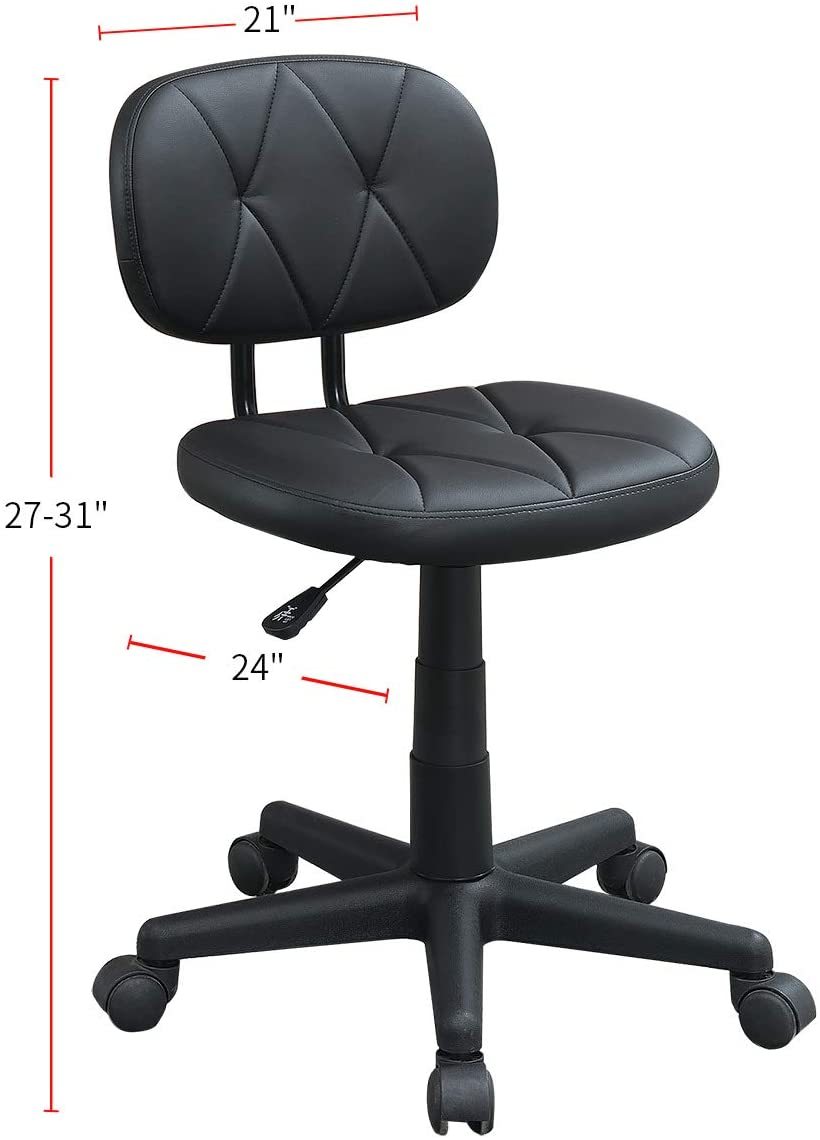 Modern PU Leather Office Chair, Black