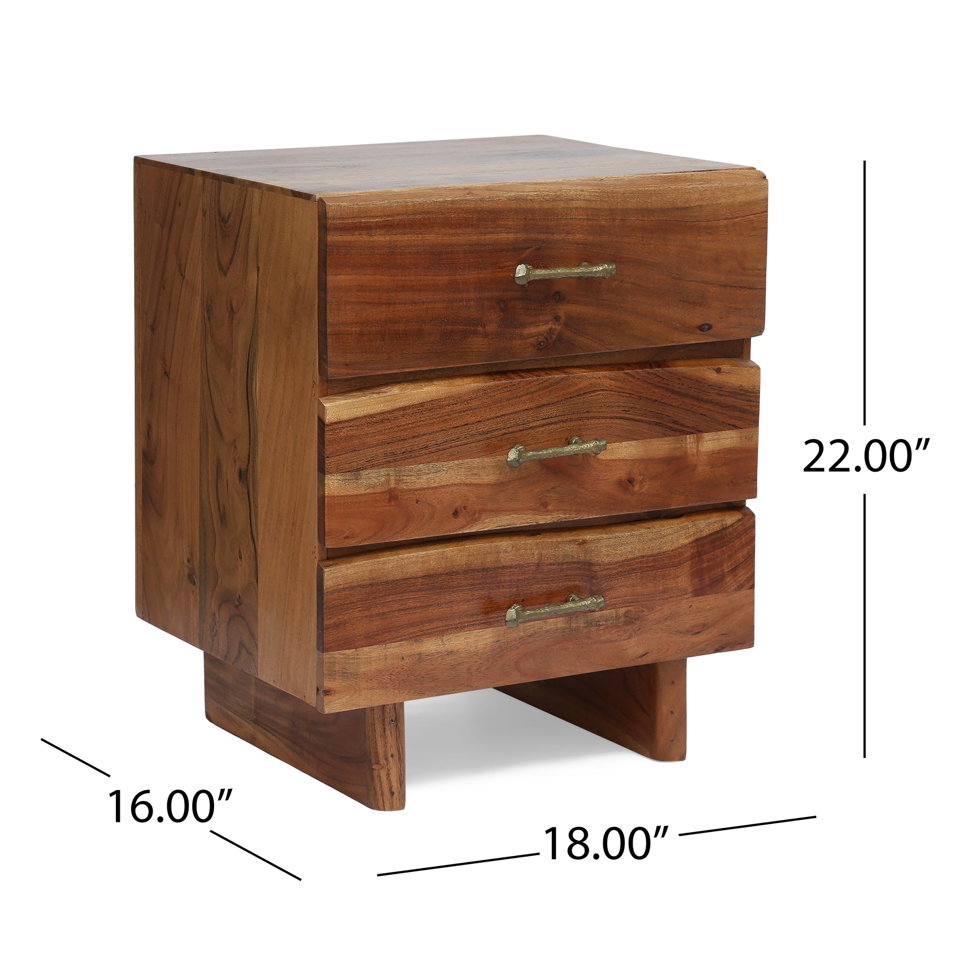 Wilma 3-Drawer BOHO Nightstand