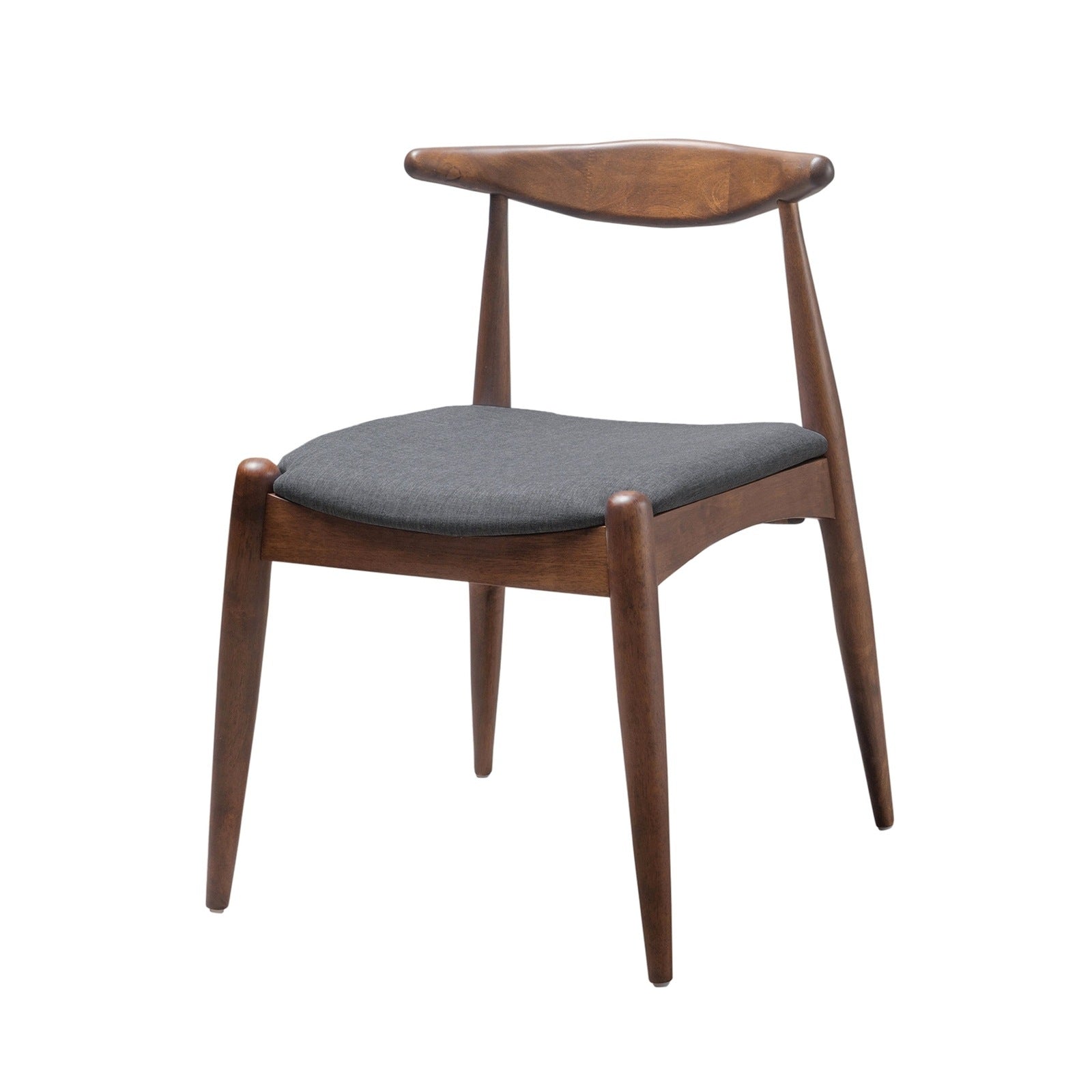 Margarette Mid-Century Modern Side Chairs Set of 2 Walnut & Charcoal