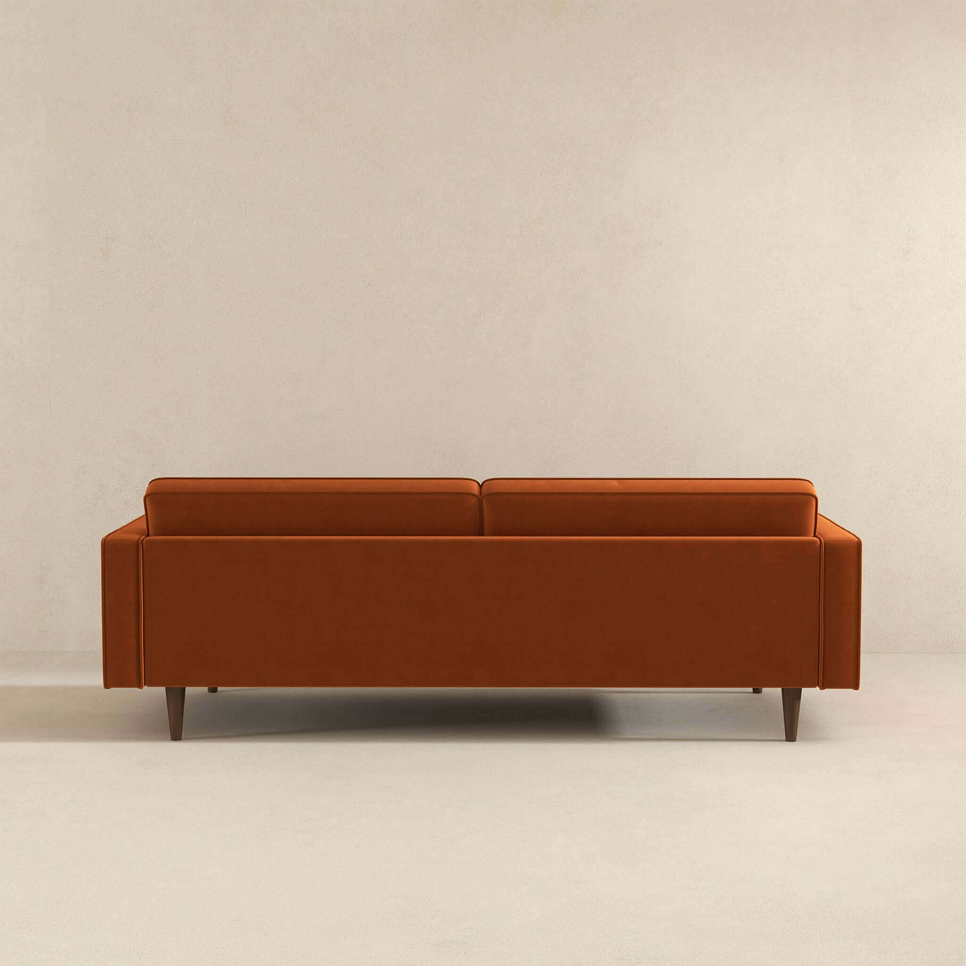 Casey Mid-Century Modern Burnt Orange Velvet Sofa