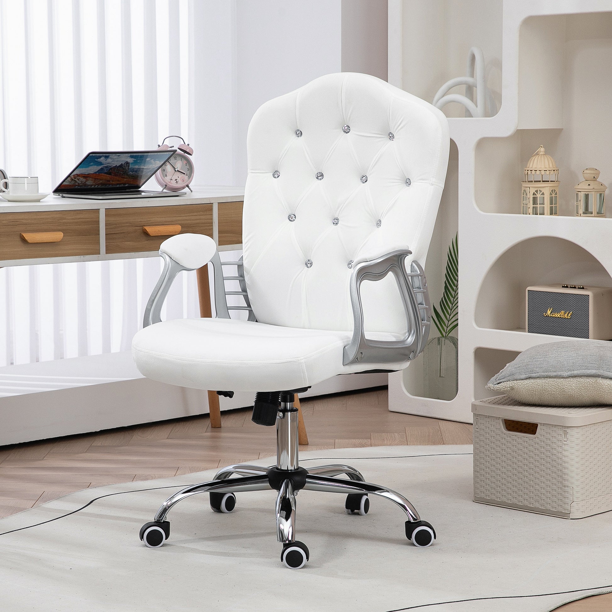 Misty Upholstered Office Chair, White