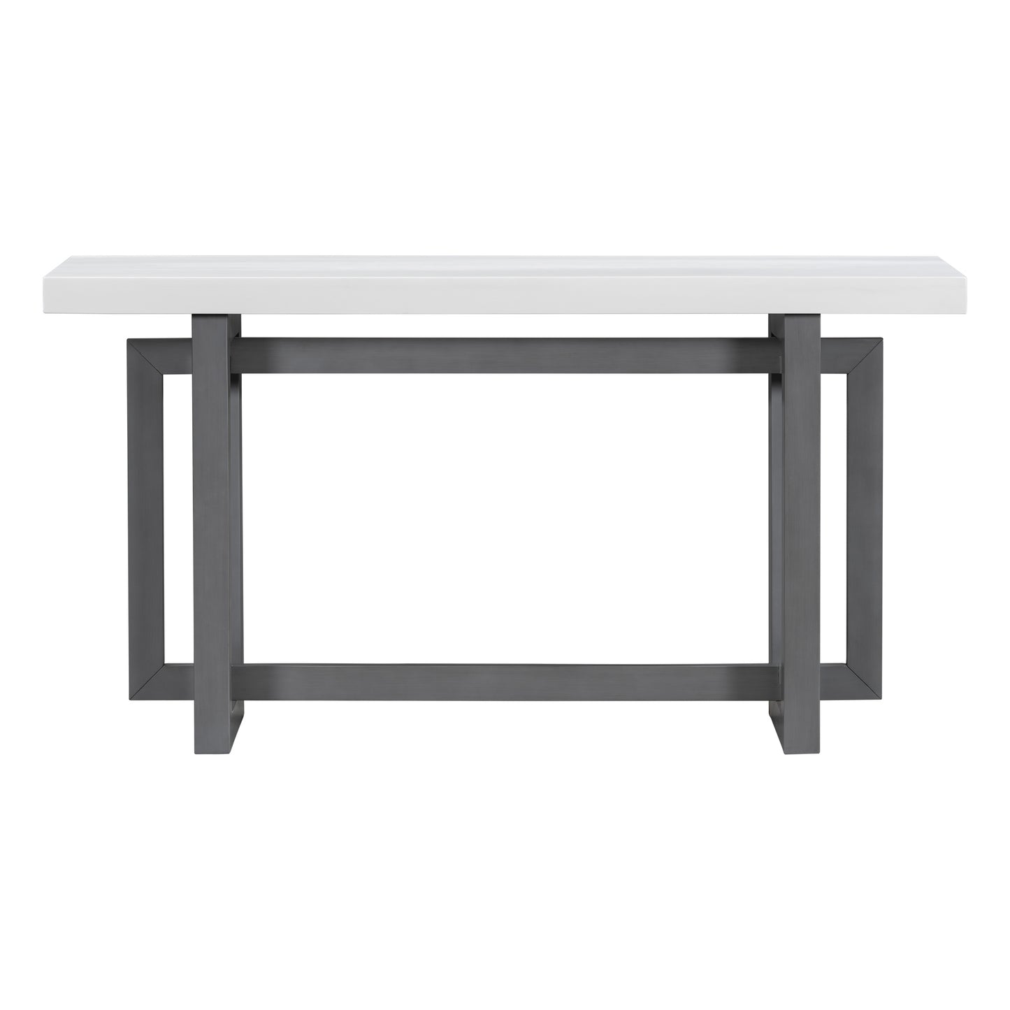 Brecker Modern Extra Long Console Table, White & Gray