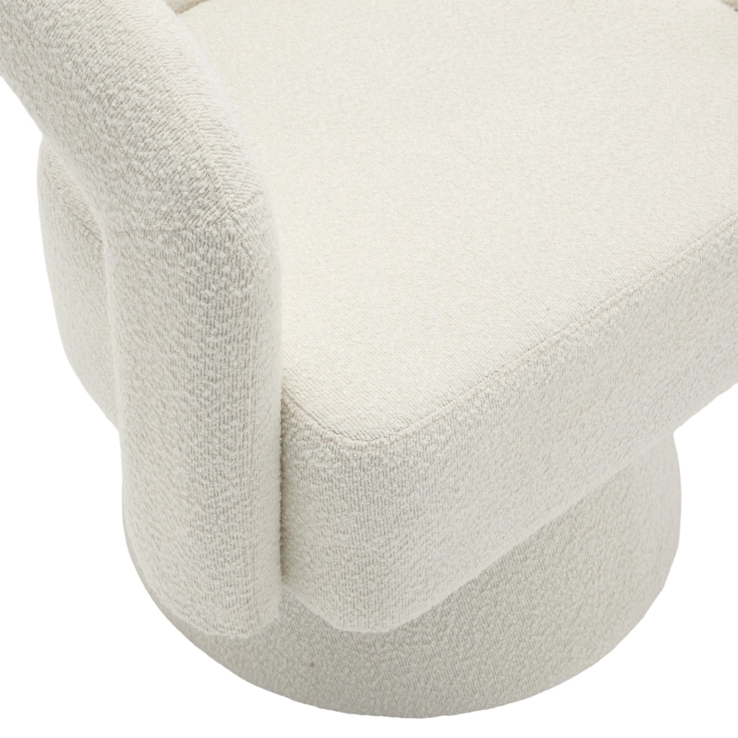 Coolmore Versatile Comfort Beige Boucle 360° Swivel Cuddle Barrel Accent Chair