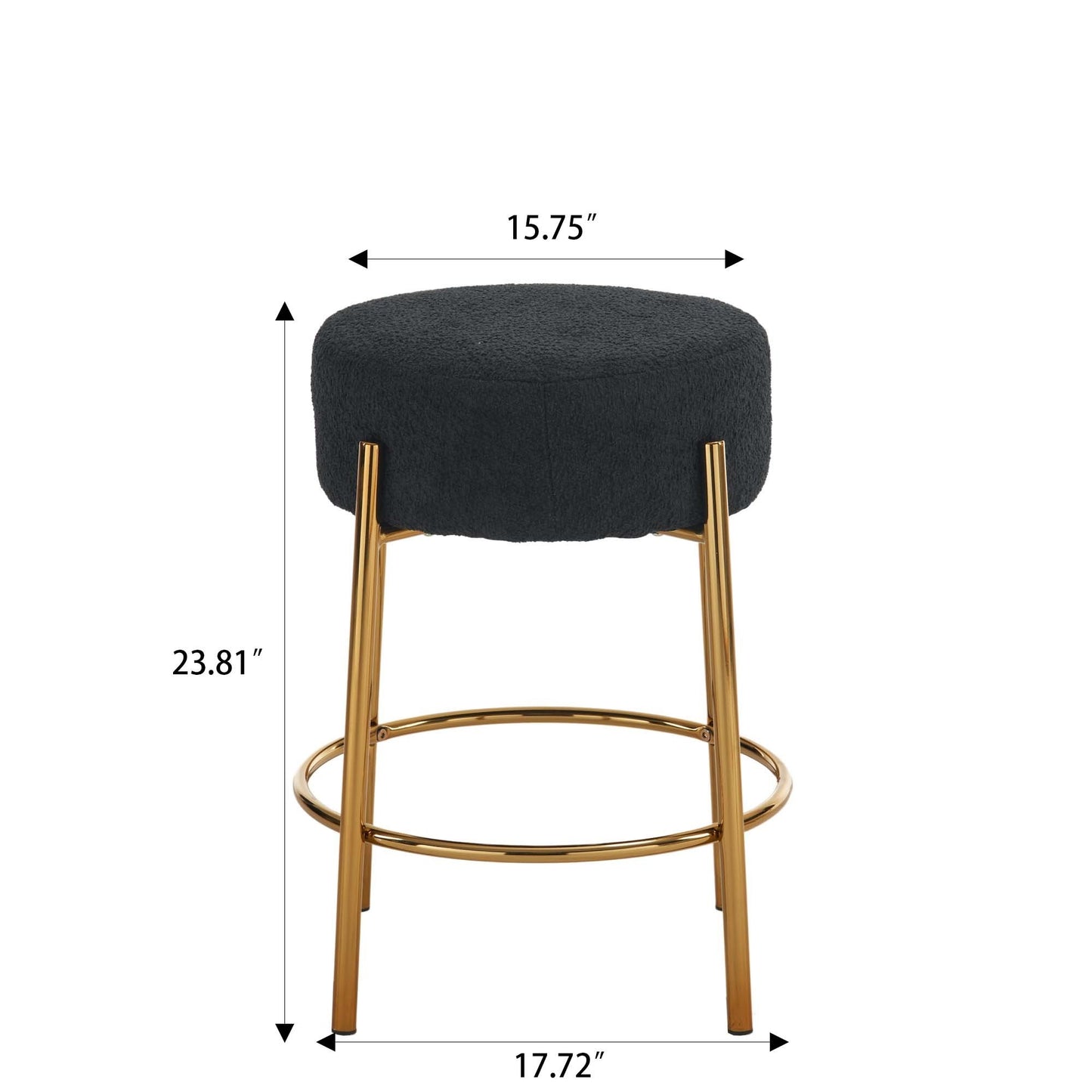 Soraya 24" Modern Counter Height Stool, Black & Gold