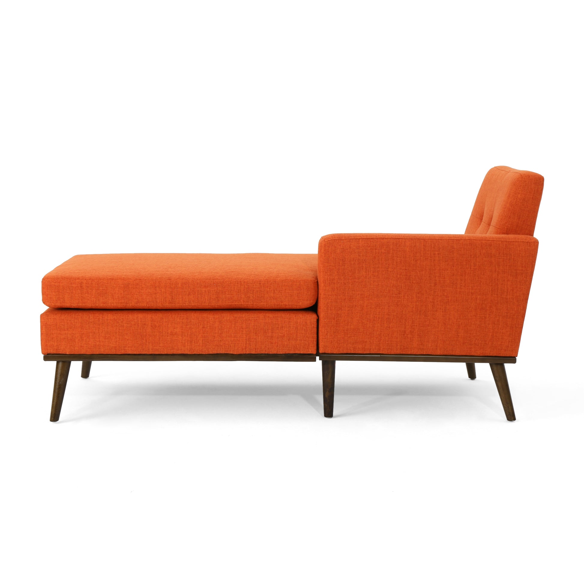 Bellamy Mid-Century Modern Chaise Lounge with Peg Legs, Orange