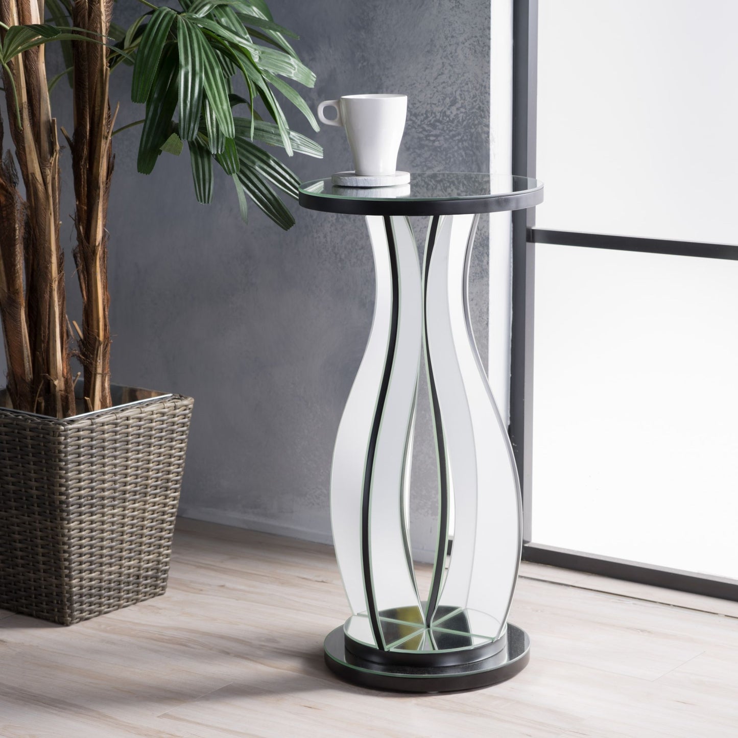 Ryker Modern Minimalist Clear Glass Side Table