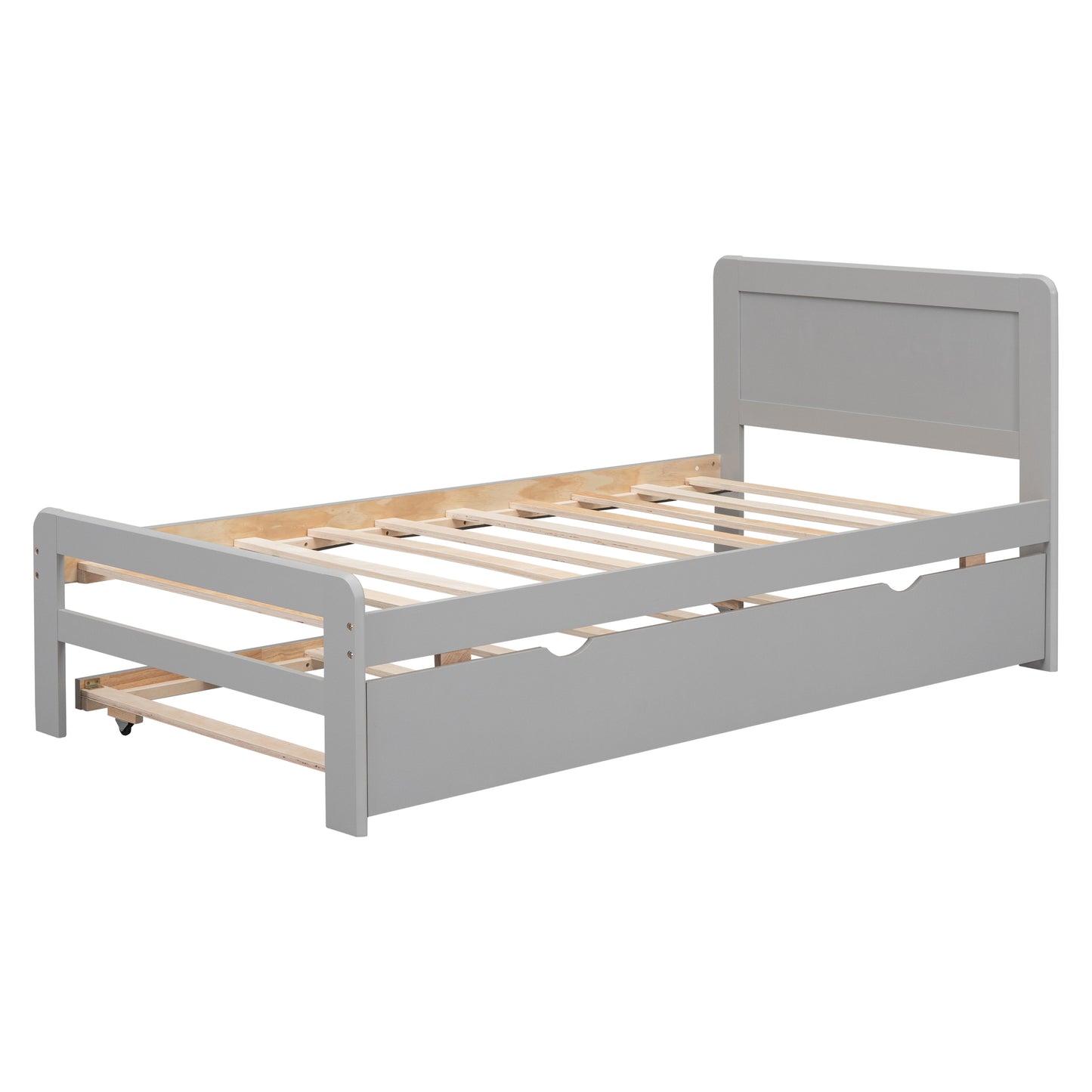 Stonea Twin Size Wooden Bed with Trundle 3 Colors