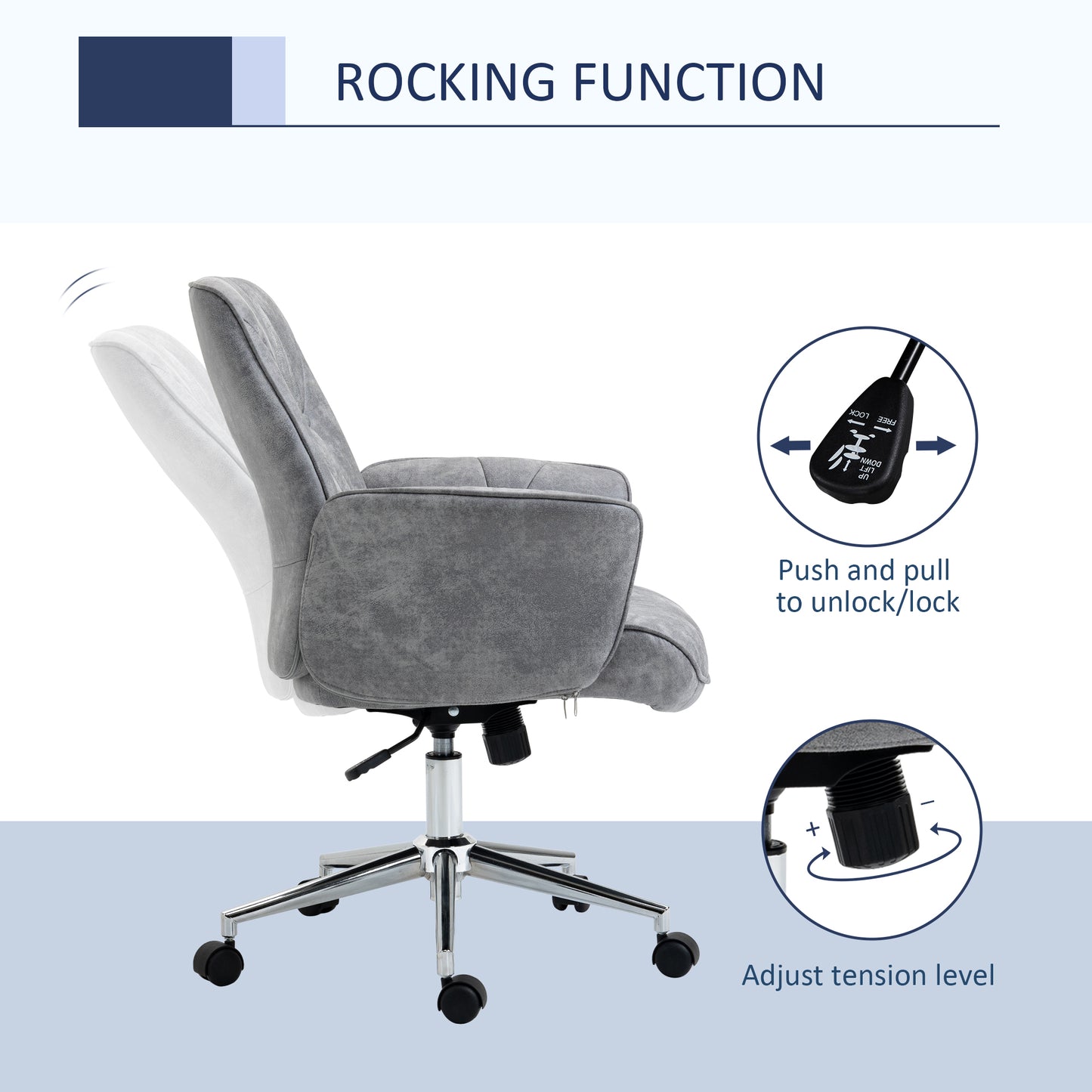 Mandalay Microfiber Office Chair, Light Gray