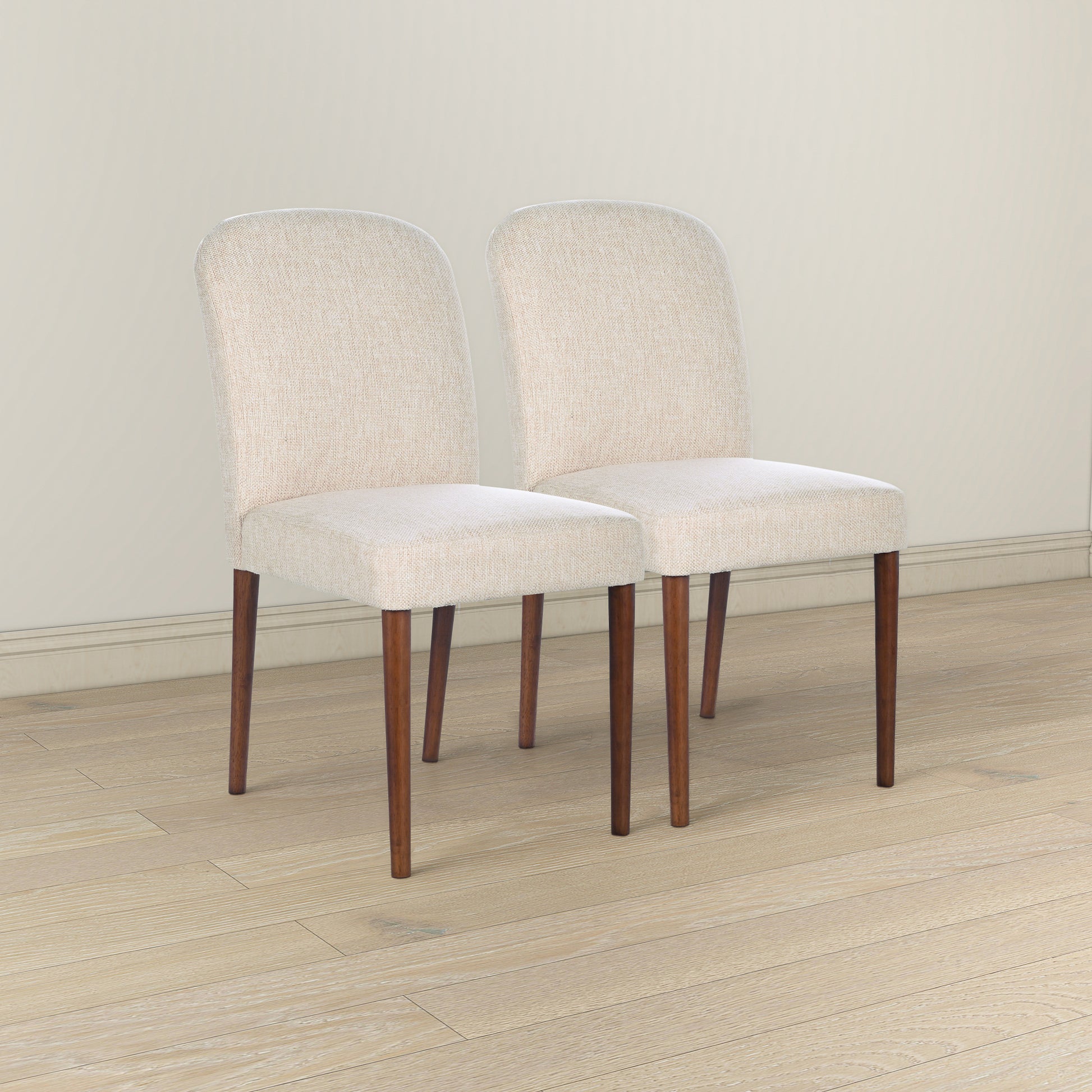 Capri Beige Fabric Dining Chair Set Of 2